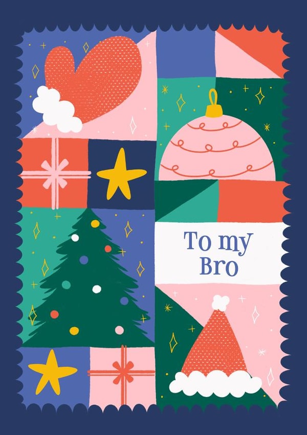 Fun Christmas Card - For Brother - Festive Illustrations created by Tawn Moore