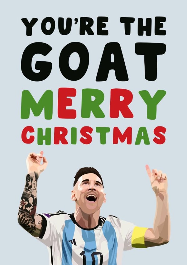 Football Christmas Card - Lionel Messi - GOAT created by Pink Peach Cards