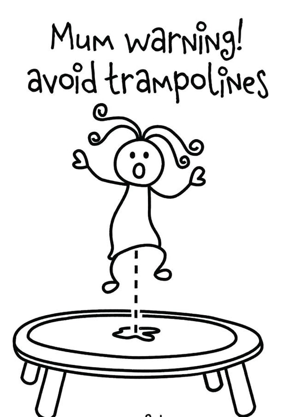 Funny New Baby or Congratulations card for All Mums. Mum warning trampoline created by O'Dials Emporium