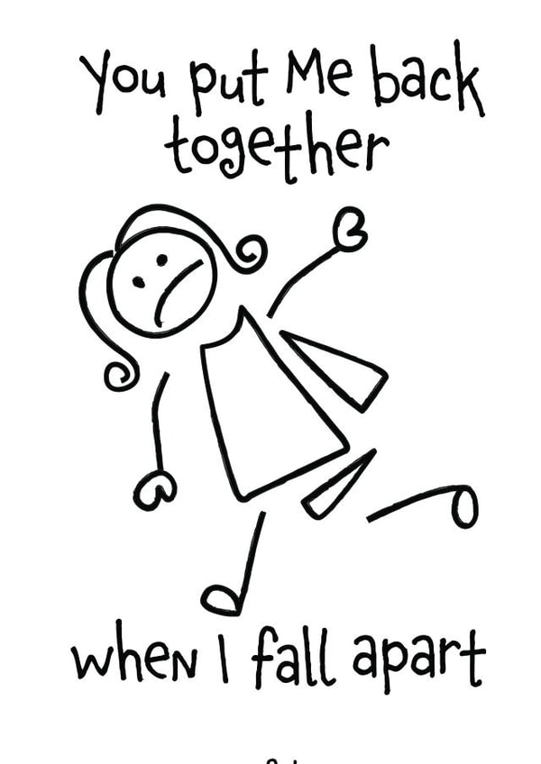Thank you card for that person, who puts you back together when you fall apart. created by O'Dials Emporium