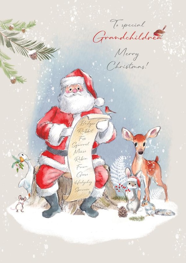 Cute Christmas Card - For Grandchildren - Santa Checking List created by Paper Shed Design