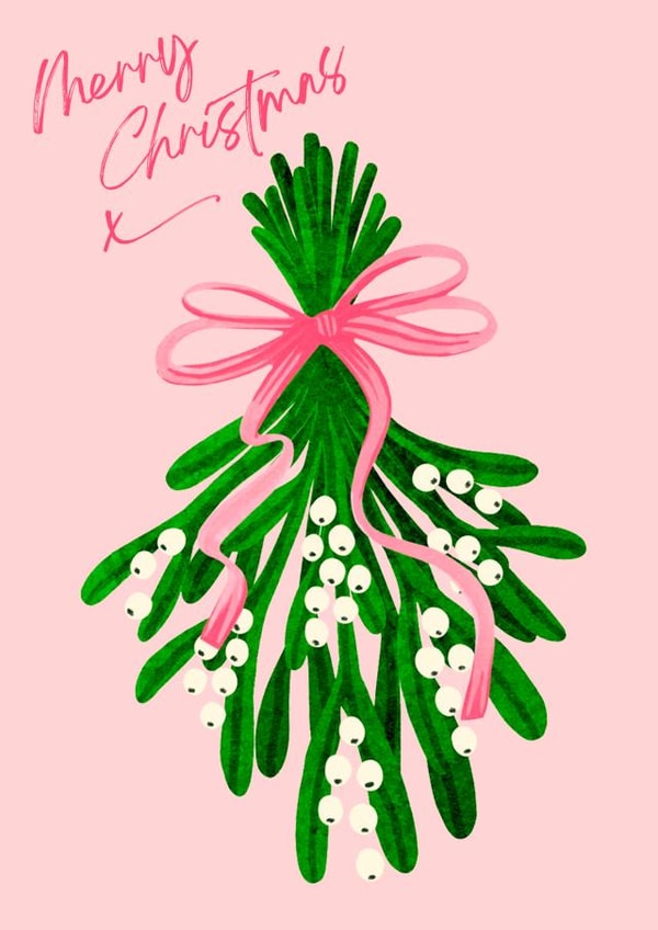 Cute Christmas Card - Mistletoe - For Her created by HUTCH London