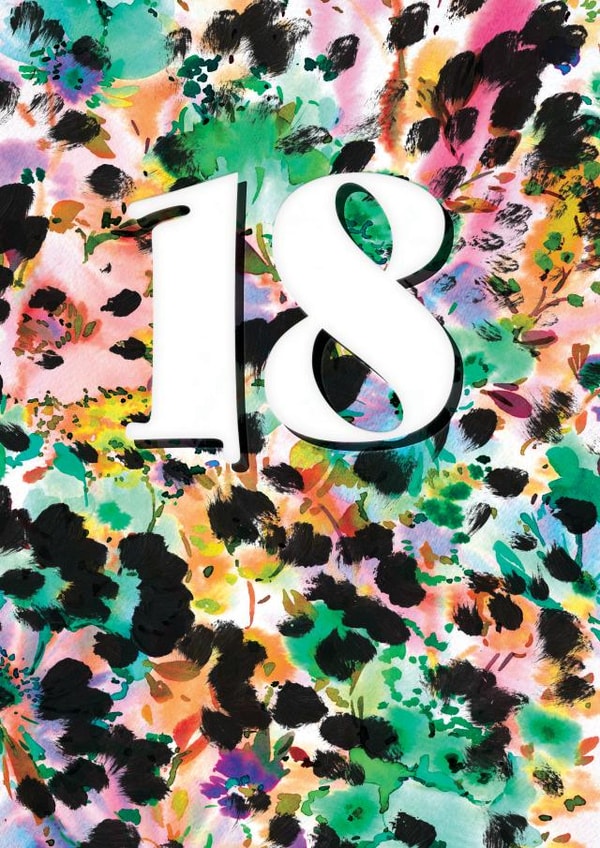 Classic Birthday Card - 18th - Painterly Floral created by Rebecca Prinn