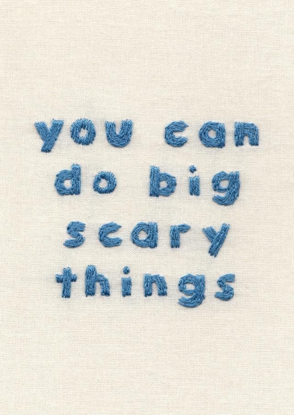 Cute Good Luck Card - Big Scary Things - Embroidery created by Sparklymouse