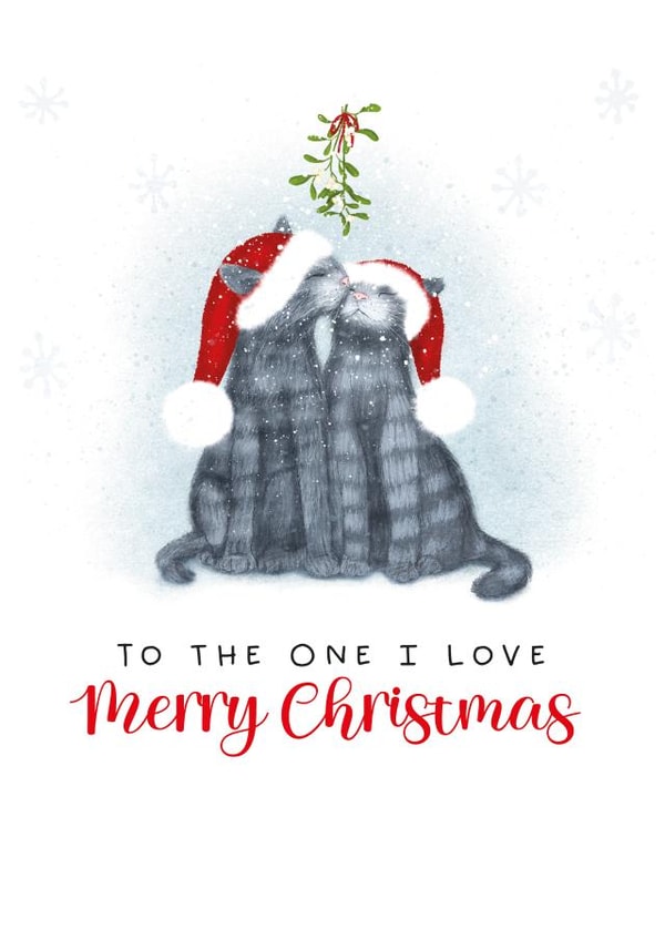 Cute Christmas Card - Cats - To The One I Love created by badgerbee design