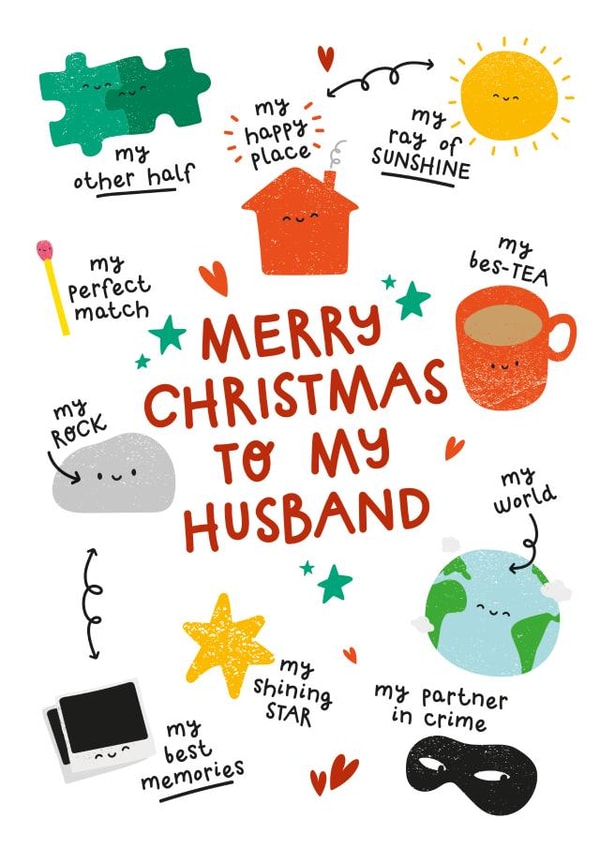 Cute Christmas Card - For Husband - Romantic created by Twisted Haggis