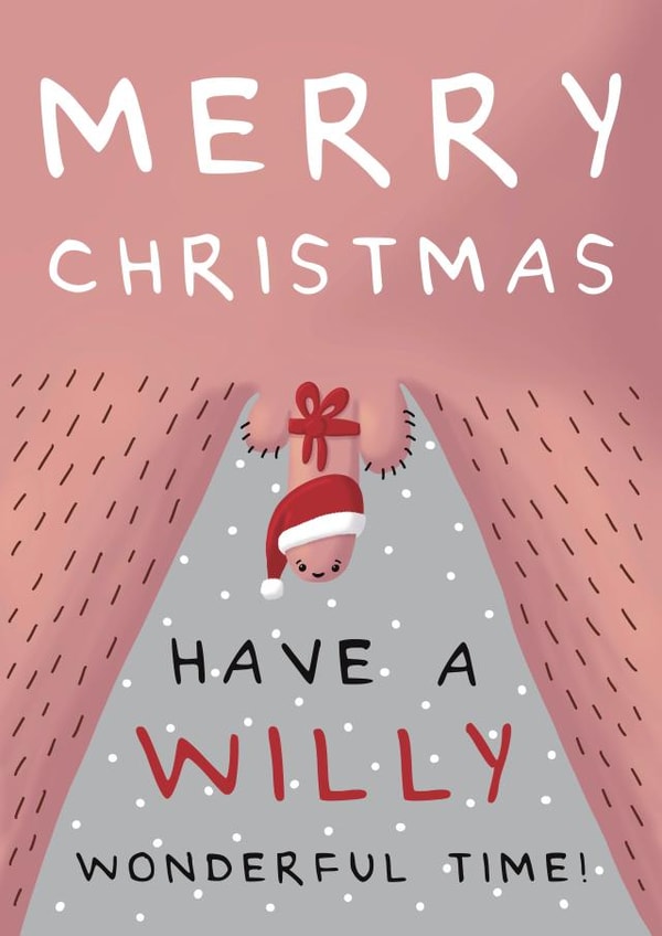 Funny Christmas Card - A Willy Wonderful Time created by Larry the Match