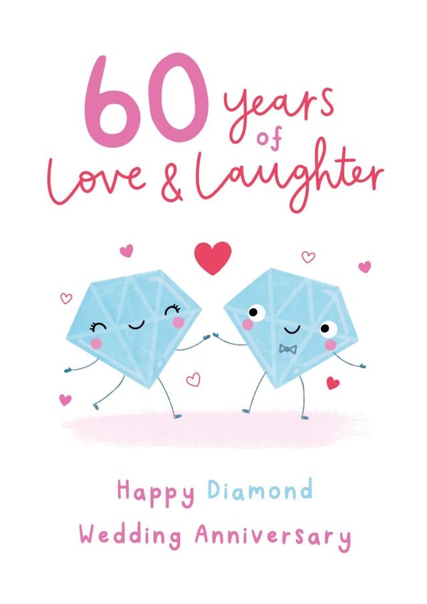 Cute Anniversary Card - 60th - Diamond Wedding created by Jess Moorhouse