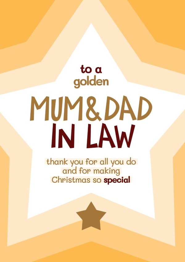 Classic Christmas Card - Mum and Dad In Law - Special Thank You created by Bev O'Connor || @oconnordesign