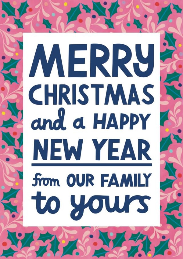 Classic Christmas Card - Our Family To Yours created by Alice Mole Illustration