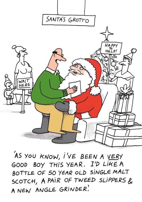 Funny Christmas Card - For Him - Santa's Grotto created by Cardinky