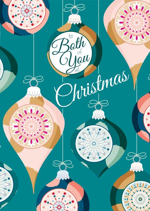 Classic Christmas Card - Baubles - To Both Of You created by Gellie Design