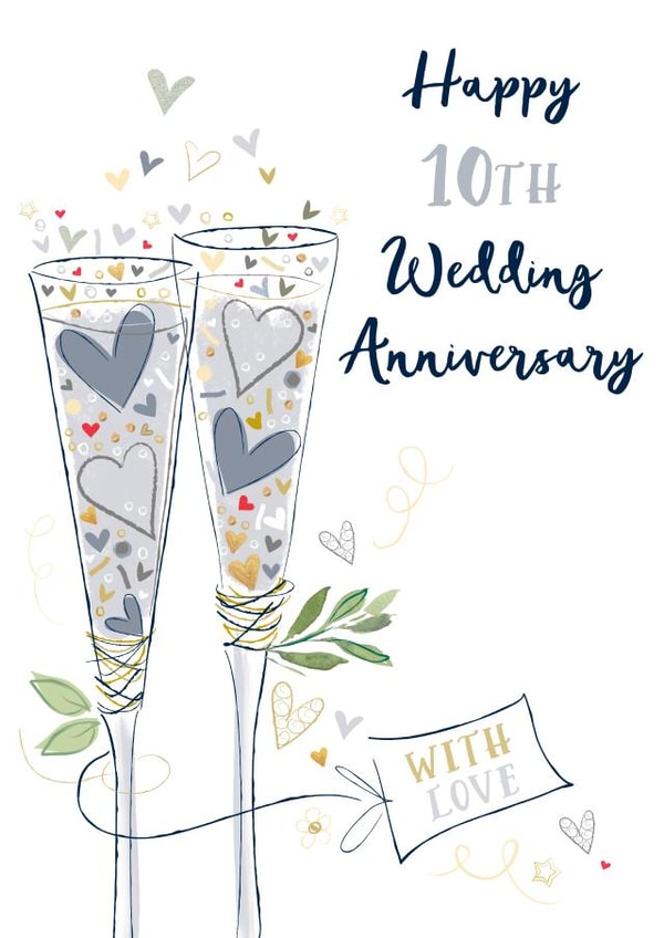 Cheers to 10 Years Wedding Anniversary card created by Katie Phythian Design