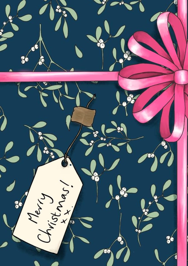 Mistletoe Present card - Merry Christmas created by Lucy Driver