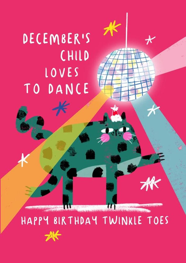 Fun December Birthday Card for Everyone 
Twinkle Toes created by NICHOLA COWDERY ILLUSTRATIONS 