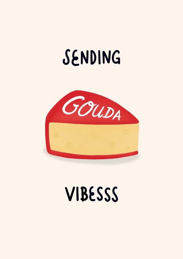 Funny Good Luck Card - Gouda - Cheese created by Paper Wishes Co