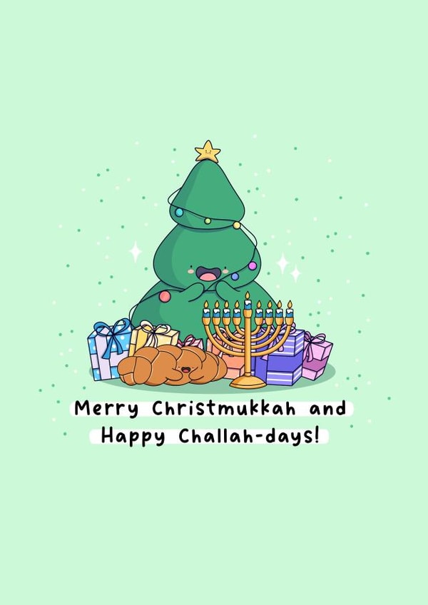Funny Christmas/Hanukkah Card - Menorah - Tree created by Rosalie Perl