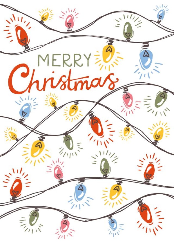 Classic Christmas Card - Retro Lights created by @VickyYorkeDesigns