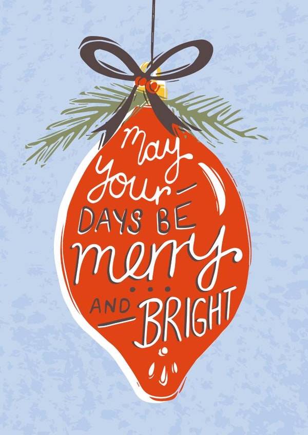 Classic Christmas Card - Bauble - Merry And Bright created by @VickyYorkeDesigns