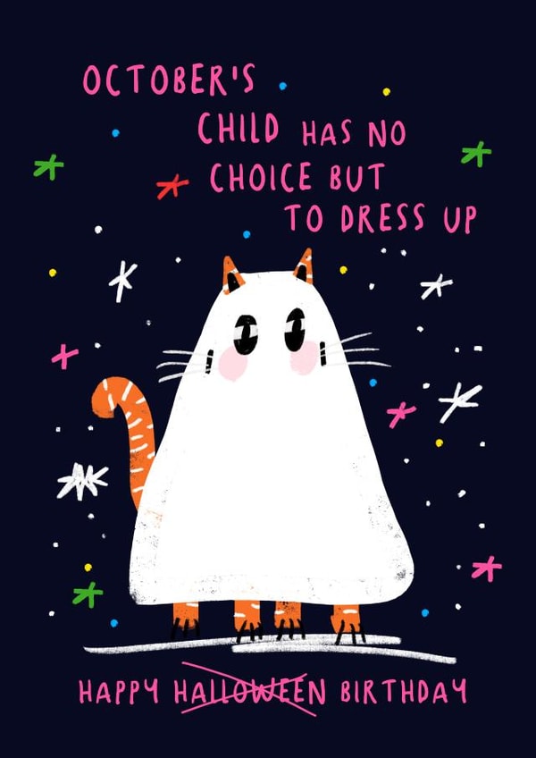 Fun October Birthday Card for Everyone
Boo created by NICHOLA COWDERY ILLUSTRATIONS 
