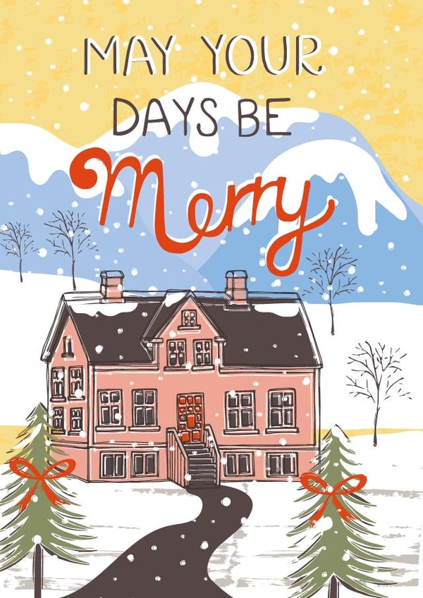 Classic Christmas Card - Winters Scene - Snowy House created by @VickyYorkeDesigns