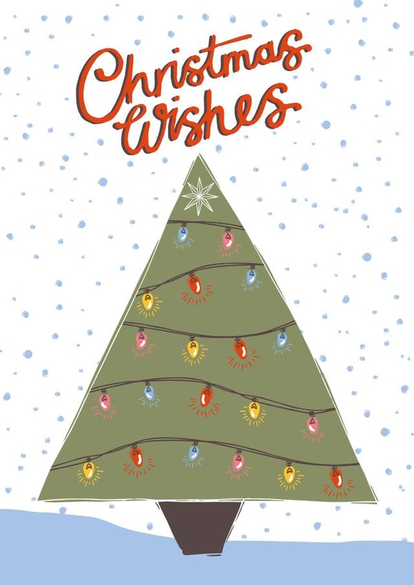 Classic Christmas Card - Christmas Tree - Vintage Lights created by @VickyYorkeDesigns