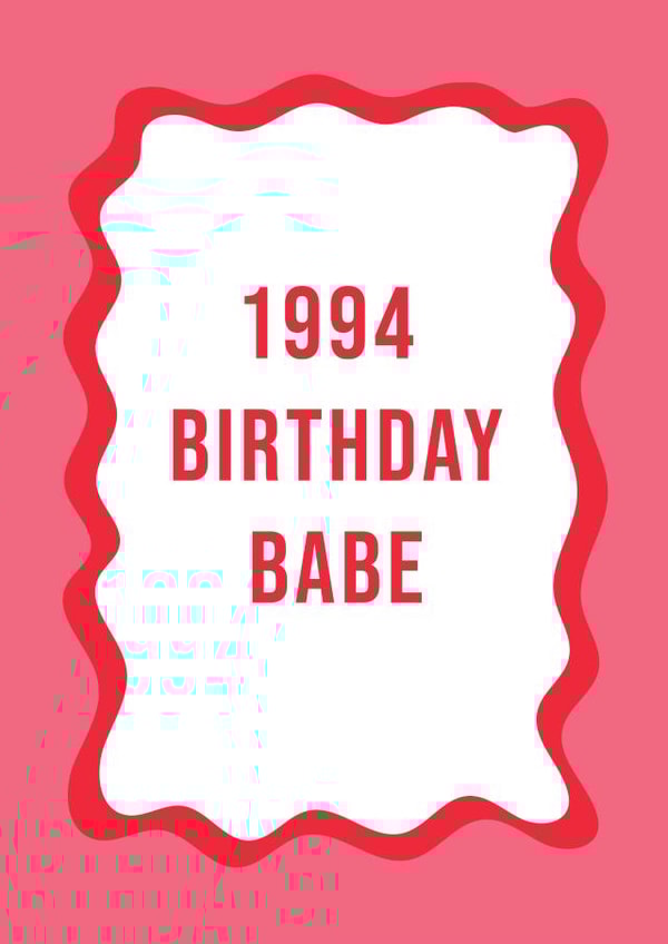 Modern 30th Birthday Card - 1993 Birthday Babe - For Her created by @Laura Lonsdale Designs