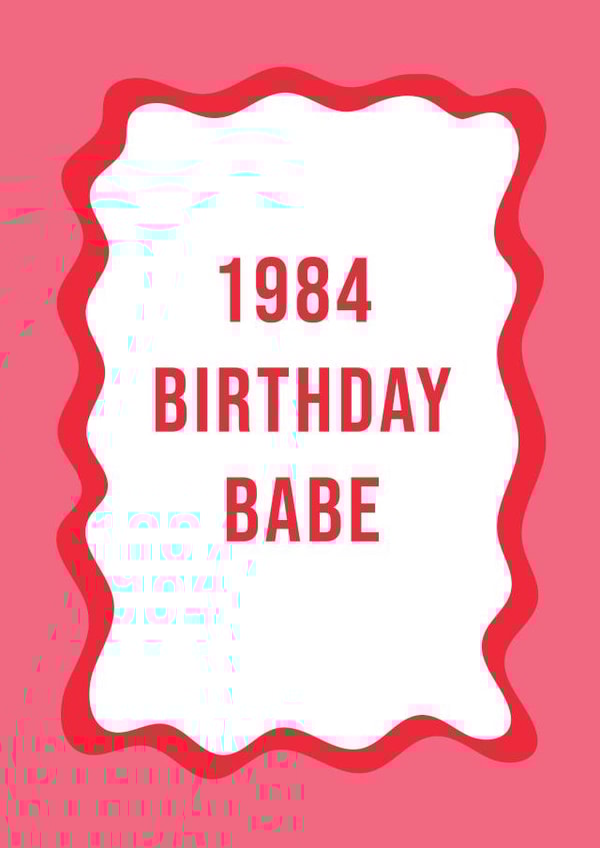 Modern 40th Birthday Card - For Her - 1984 Birthday Babe created by @Laura Lonsdale Designs