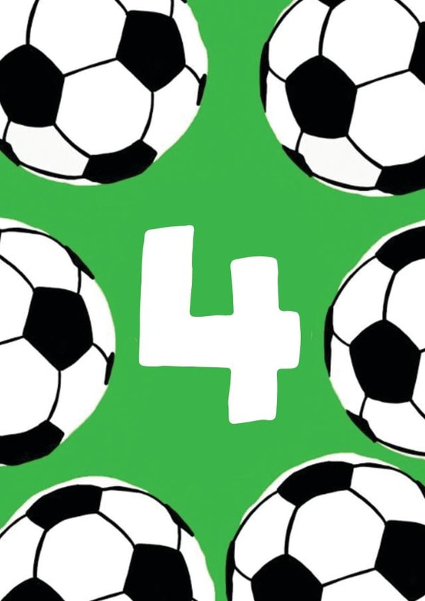 Classic Birthday Card - 4th Birthday - Football created by tea please