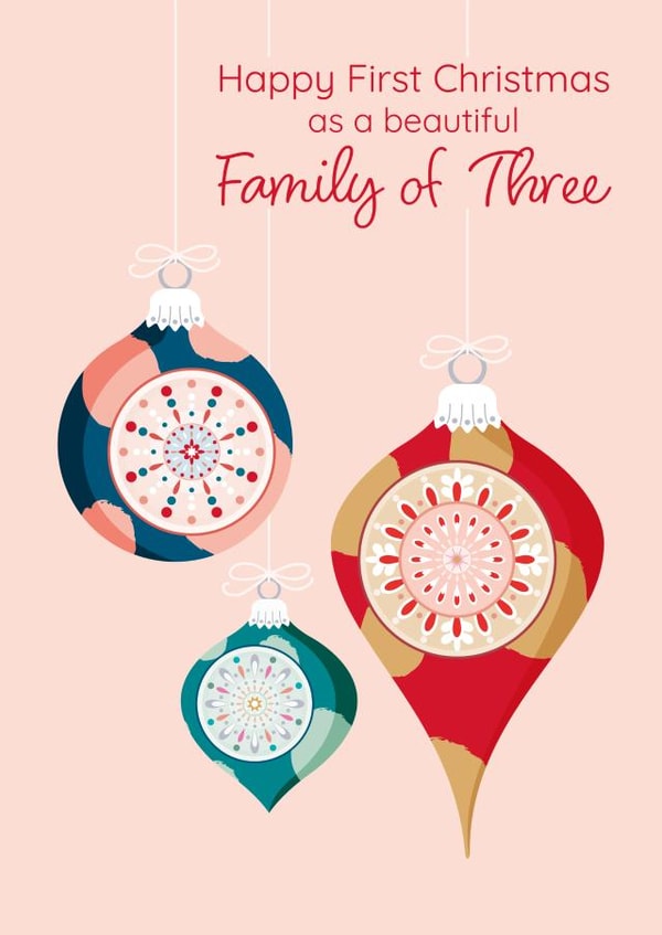 Classic Christmas Card - First Christmas - Family Of Three created by Gellie Design