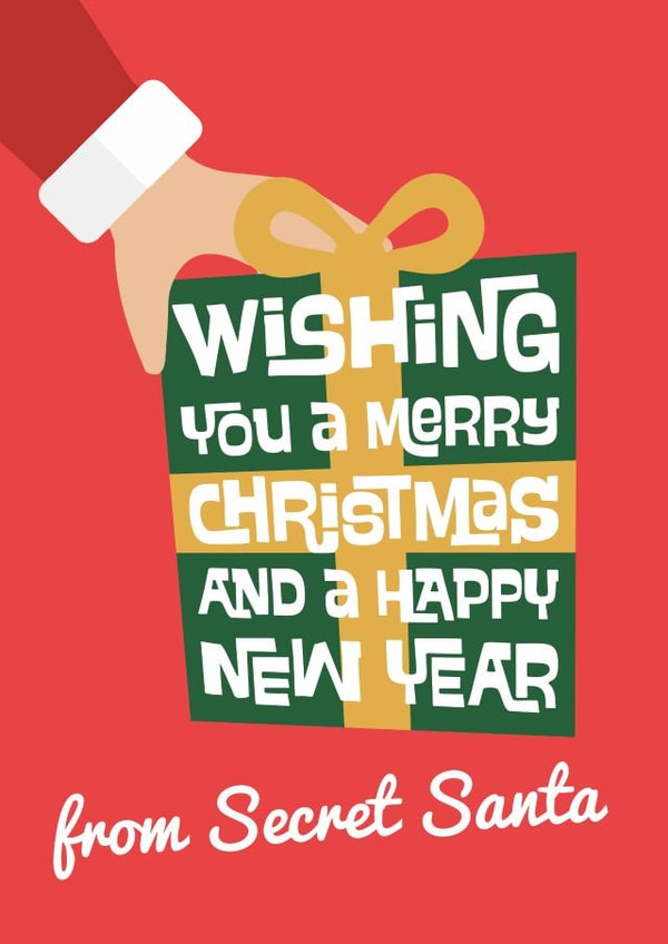 Cute Christmas Card - From Secret Santa - Gift created by Poppy Lane