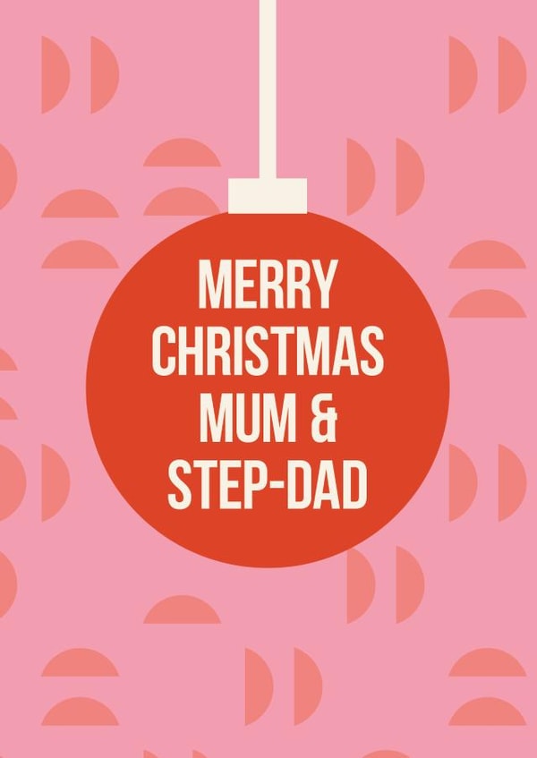 Modern Christmas Card - Retro Bauble - For Mum & Step-Dad created by Cookie Design