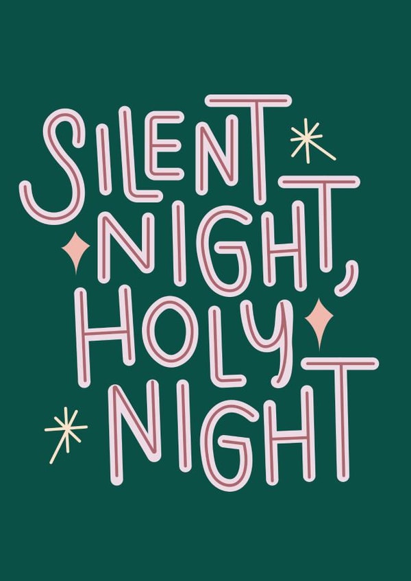 Modern Christmas Card - Silent Night - Holy Night created by Jazmyn Young
