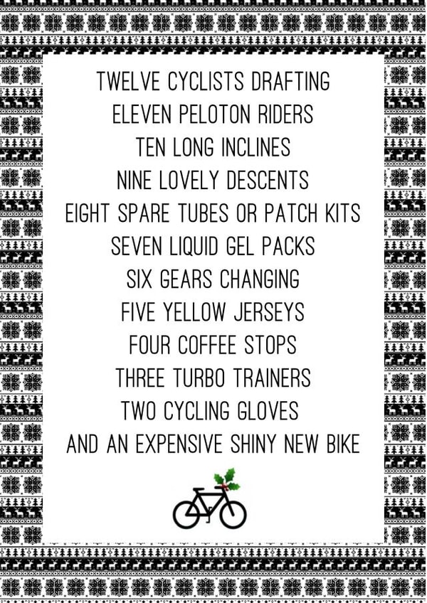 Funny Christmas Card - Cycling Themed - 12 Days Of Christmas created by Worry Less Design