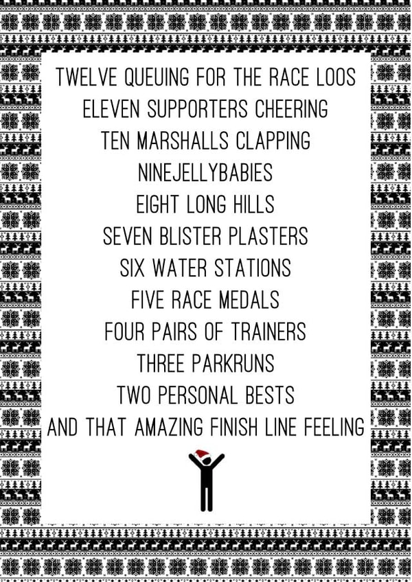 Funny Christmas Card - Runner - 12 Days Of Christmas Running Themed created by Worry Less Design