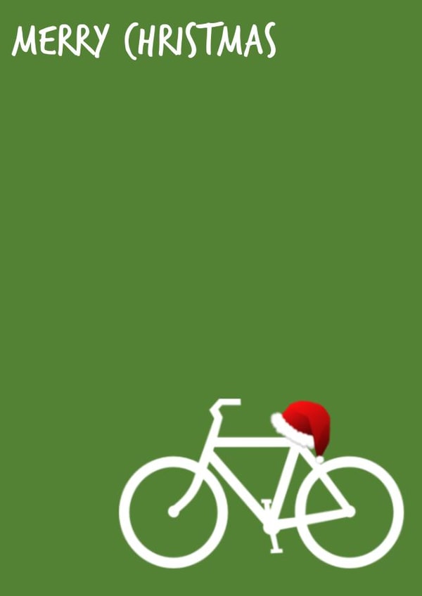 Bike with Santa Hat - Cute Cycling Christmas Card created by Worry Less Design