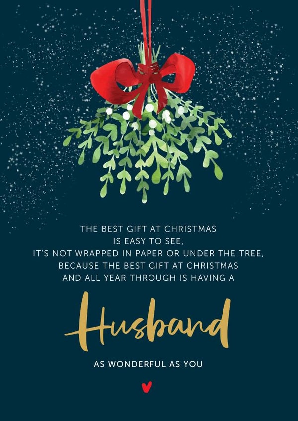 Cute Christmas Card - For Husband - Mistletoe created by Artsy Gift Co