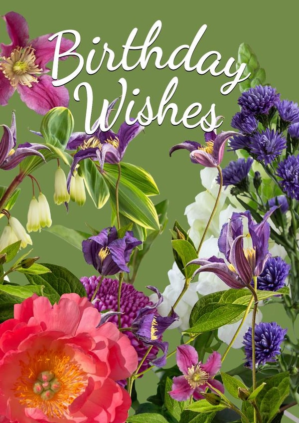 pretty floral birthday card for female friend or loved one created by Loui's Funky card Designs