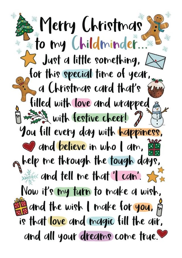 Heartfelt Childminder Christmas Poem created by And You Can Quote Me