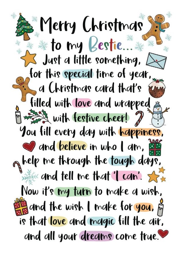 Festive Thank You Bestie Christmas Poem created by And You Can Quote Me