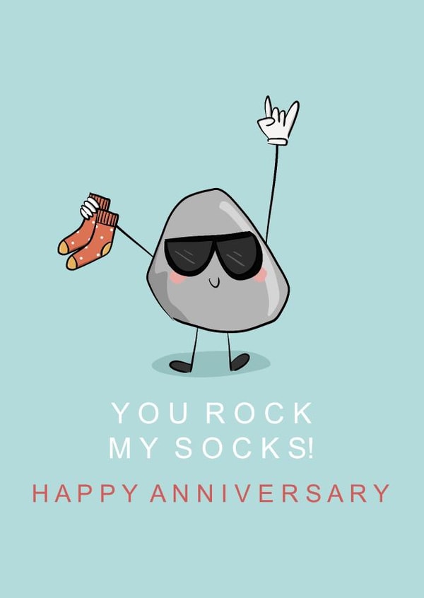 Cute anniversary card - significant other - you rock my socks created by Little Prints Fred Designs