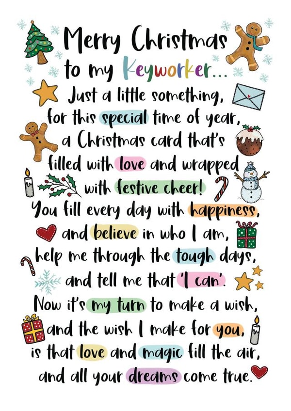 Heartfelt Keyworker Nursery Teacher Christmas Poem created by And You Can Quote Me
