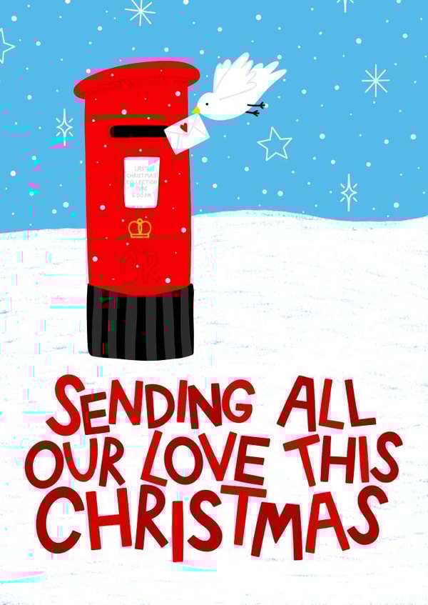 Across the Miles - Send our love at Christmas - Christmas Card to Family Friends created by Ludicrous Prints
