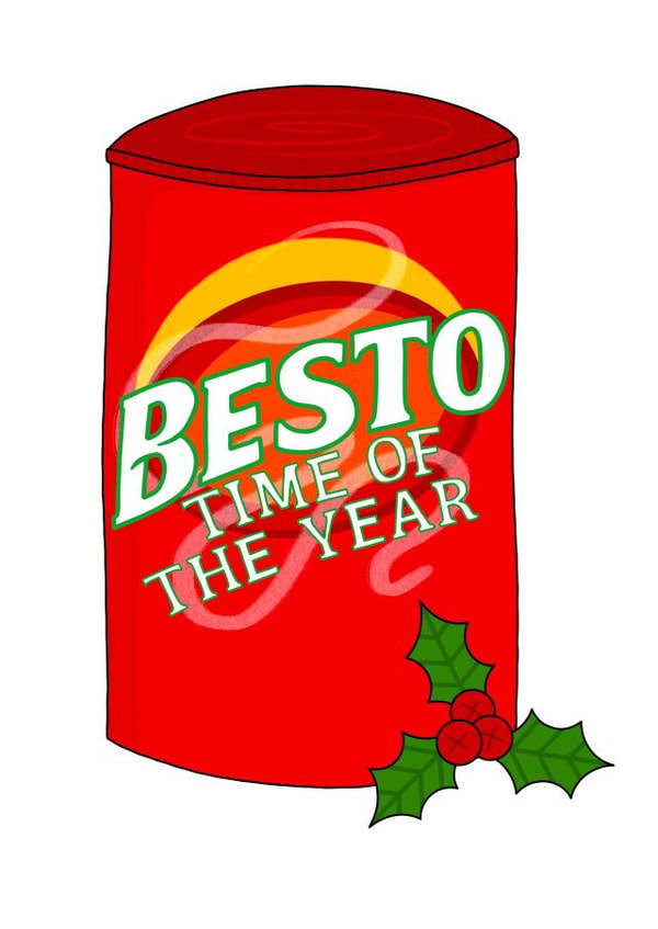 Punny Christmas Card - Besto Time Of The Year - Gravy created by The Blunt Badger