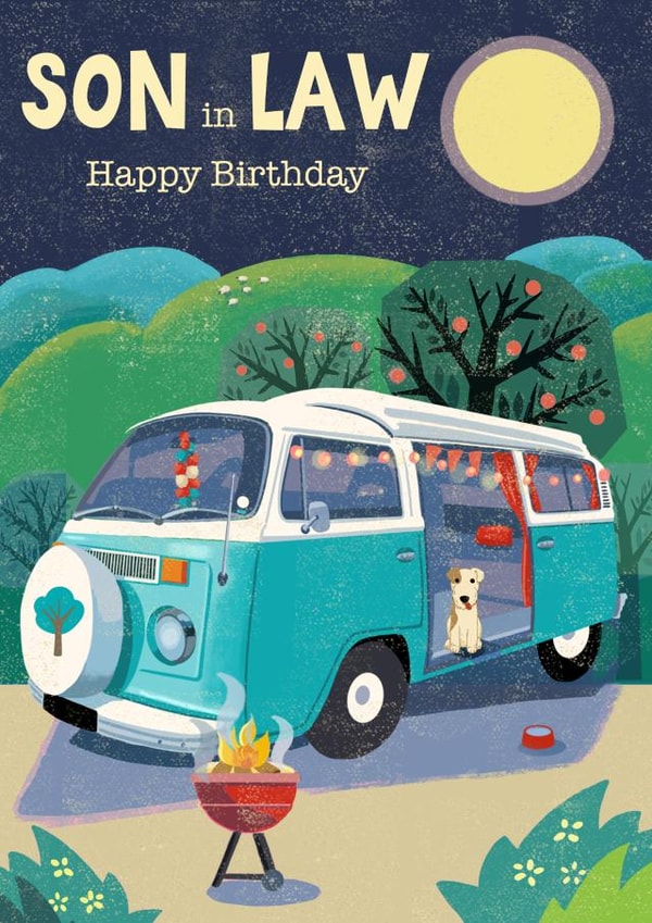 Classic Birthday Card - For Son In Law - Camper Van created by Rocket68