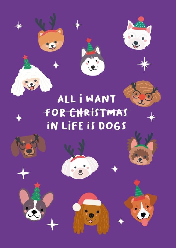 Funny Cute Dog Christmas Card created by Xoxo Designs by Ruth