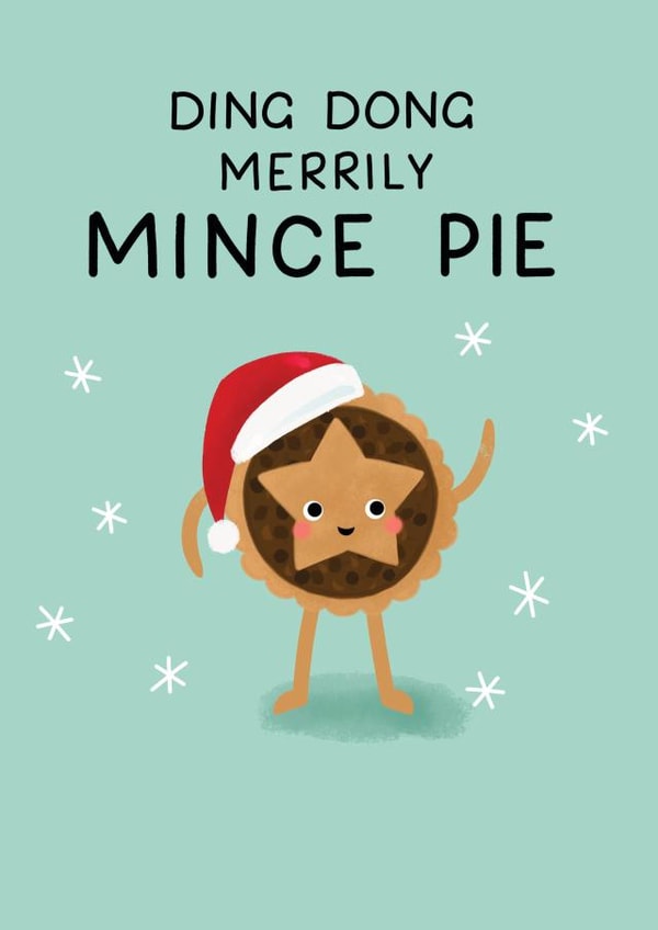 Mince pie Christmas card - cute and funny - Christmas pun created by Paper Valley Design Studio