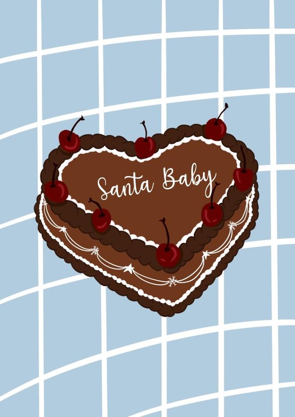 Modern Christmas Card - Santa Baby - Cake created by Stephenie Emily