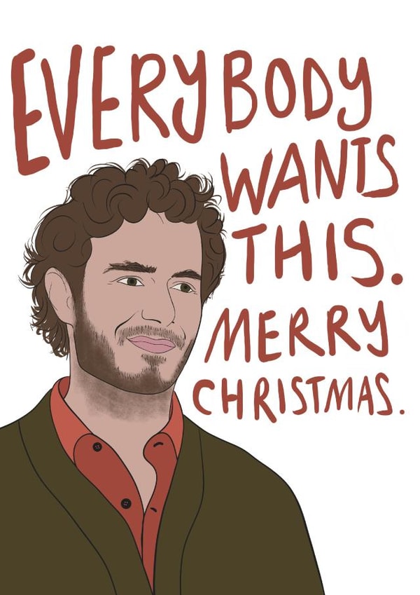 Funny Christmas Card - Adam Brody - Nobody Wants This created by Drawgina