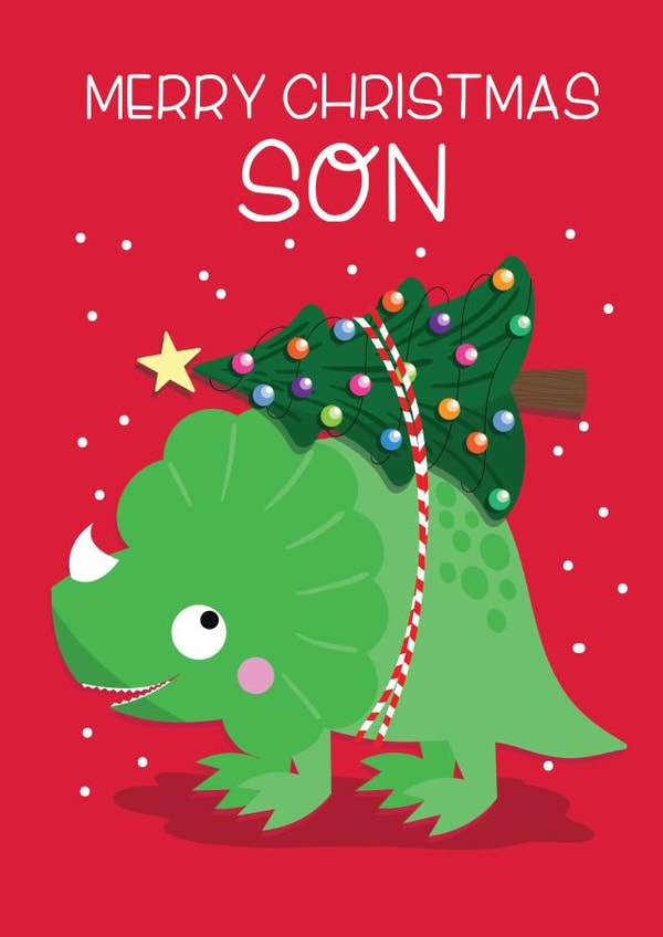 Christmas dinosaur card - Cute and fun created by Paper Valley Design Studio